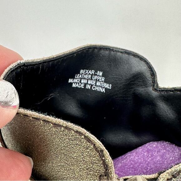 OTBT Bexar Distressed look Leather Gold Booties - Picture 8 of 14